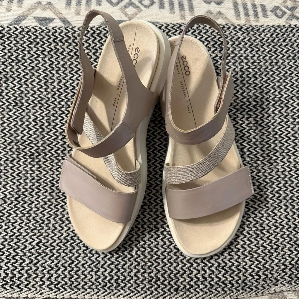 ECCO FLOWT 2 BAND SANDAL GREY ROSE METALLIC - Picture 10 of 11